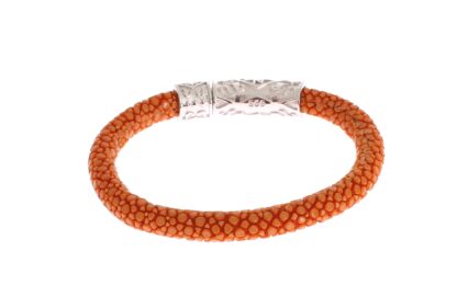 Nialaya - Exquisite Orange Stingray Silver Bracelet