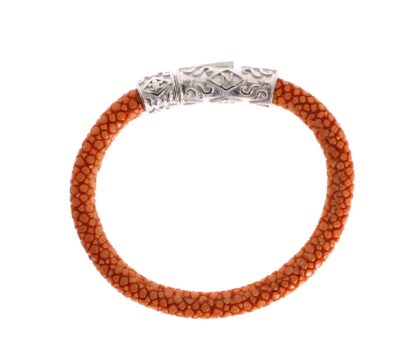 Nialaya - Exquisite Orange Stingray Silver Bracelet