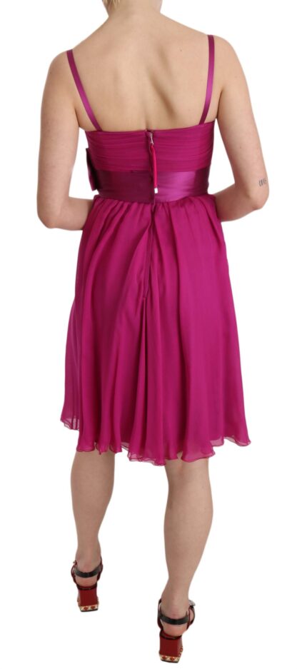 Dolce & Gabbana - Elegant Fuchsia Pink Silk Bow Front Dress