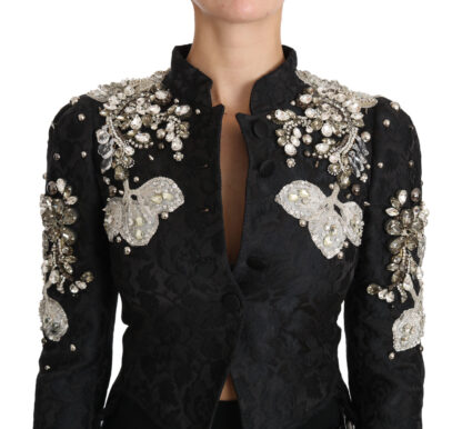 Dolce & Gabbana - Elegant Black Silver Baroque Jacket