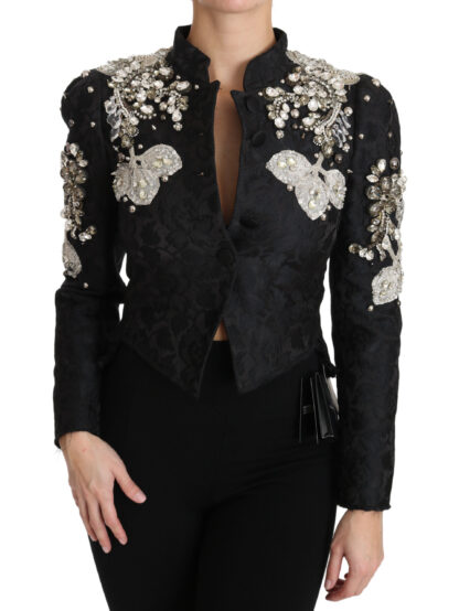 Dolce & Gabbana - Elegant Black Silver Baroque Jacket