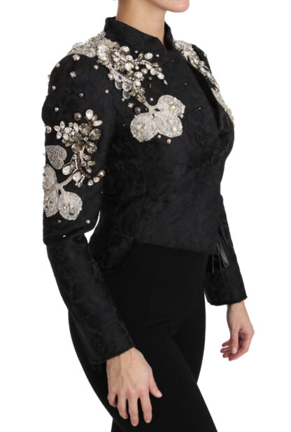 Dolce & Gabbana - Elegant Black Silver Baroque Jacket