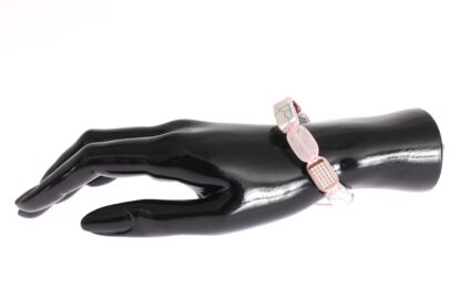 Nialaya - Elegant Pink Gemstone Bracelet with Diamond Details