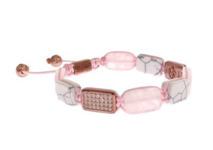 Nialaya - Elegant Pink Gemstone Bracelet with Diamond Details