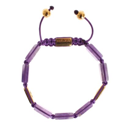 Nialaya - Dazzling Diamond Gold-Plated Amethyst Bracelet