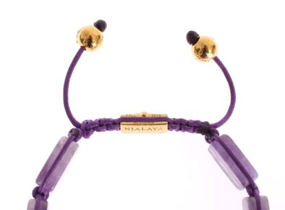 Nialaya - Dazzling Diamond Gold-Plated Amethyst Bracelet