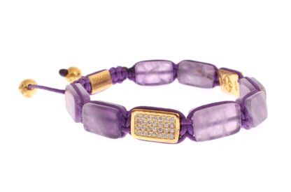 Nialaya - Dazzling Diamond Gold-Plated Amethyst Bracelet