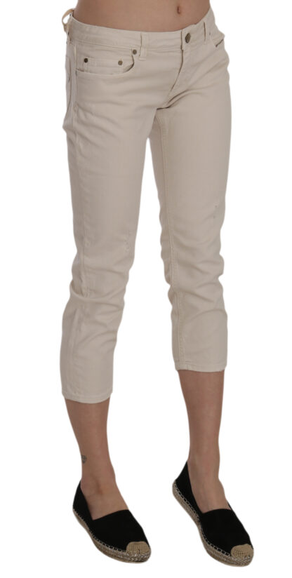 Dondup - Beige Low Waist Skinny Cropped Capri Pants