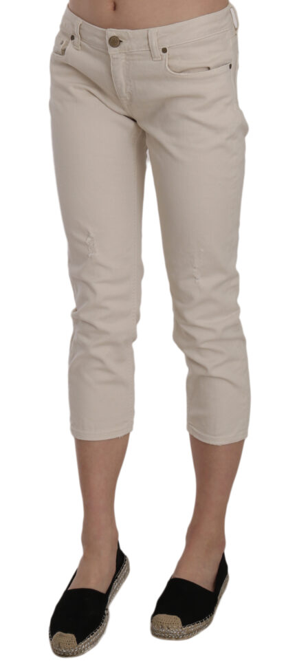 Dondup - Beige Low Waist Skinny Cropped Capri Pants