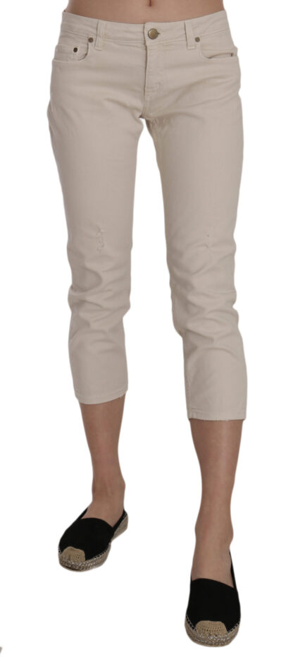 Dondup - Beige Low Waist Skinny Cropped Capri Pants