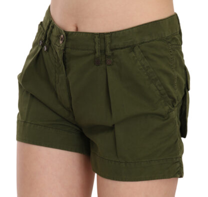 PLEIN SUD - Emerald Mid Waist Cotton Shorts