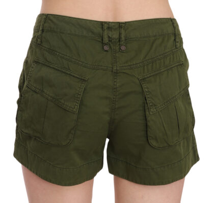 PLEIN SUD - Emerald Mid Waist Cotton Shorts