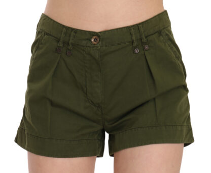 PLEIN SUD - Emerald Mid Waist Cotton Shorts