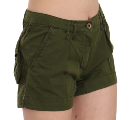 PLEIN SUD - Emerald Mid Waist Cotton Shorts