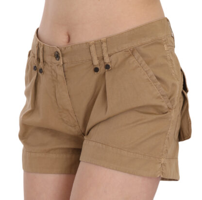 PLEIN SUD - Chic Brown Mid Waist Mini Shorts