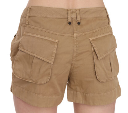 PLEIN SUD - Chic Brown Mid Waist Mini Shorts