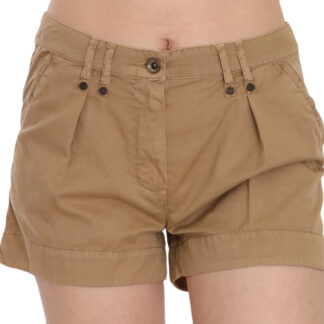 PLEIN SUD - Pink Mid Waist Cotton Mini Denim Shorts