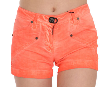 PLEIN SUD - Chic Orange Mid Waist Mini Shorts