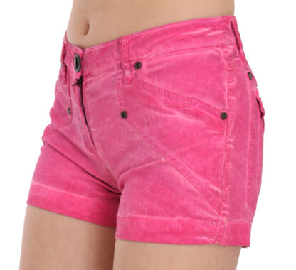 PLEIN SUD - Chic Pink Mid Waist Mini Shorts