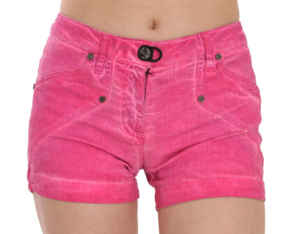 PLEIN SUD - Chic Pink Mid Waist Mini Shorts