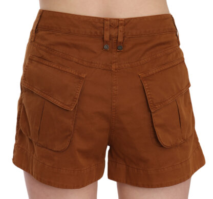 PLEIN SUD - Chic Brown Mid Waist Mini Shorts