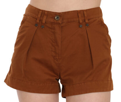 PLEIN SUD - Chic Brown Mid Waist Mini Shorts