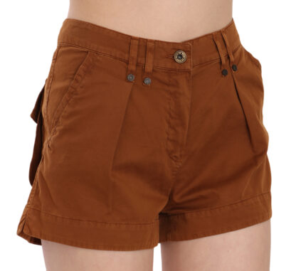 PLEIN SUD - Chic Brown Mid Waist Mini Shorts