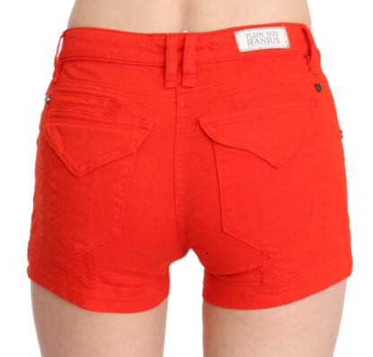 PLEIN SUD - Chic Mid Waist Mini Shorts in Vibrant Orange