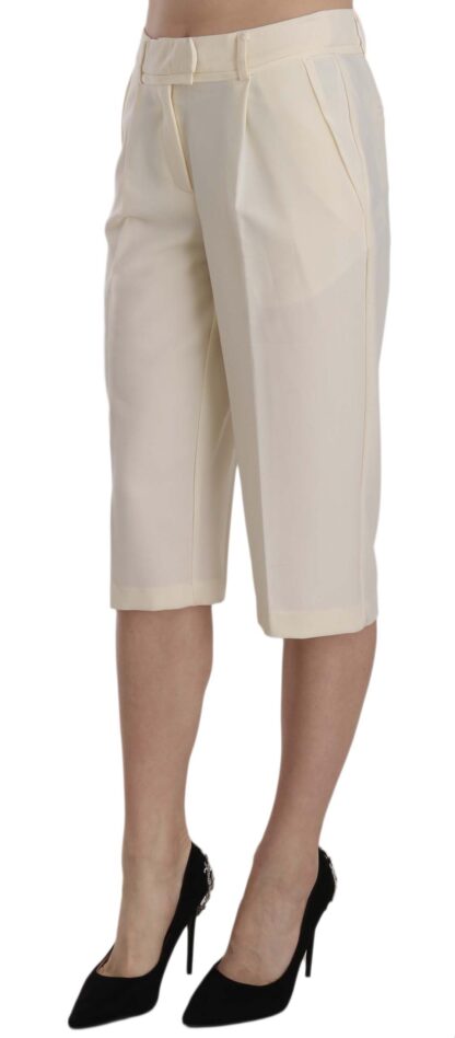 Silvian Heach - Elegant Straight Cropped Pants in Cream