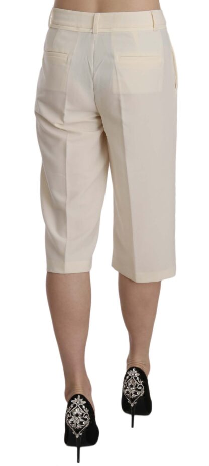 Silvian Heach - Elegant Straight Cropped Pants in Cream