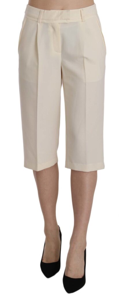 Silvian Heach - Elegant Straight Cropped Pants in Cream