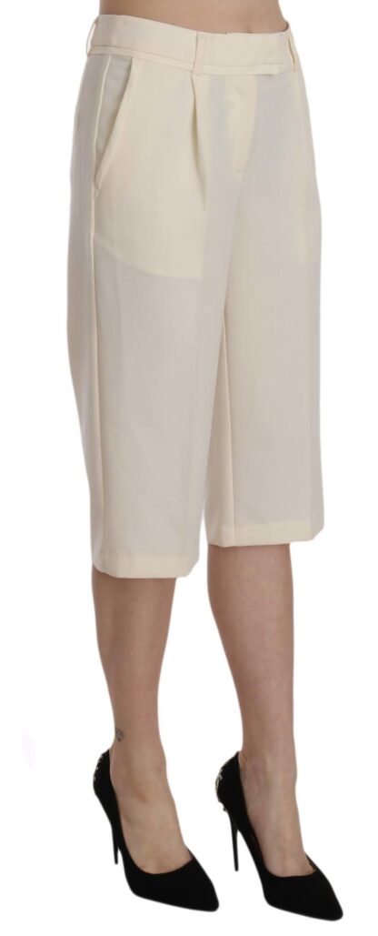 Silvian Heach - Elegant Straight Cropped Pants in Cream