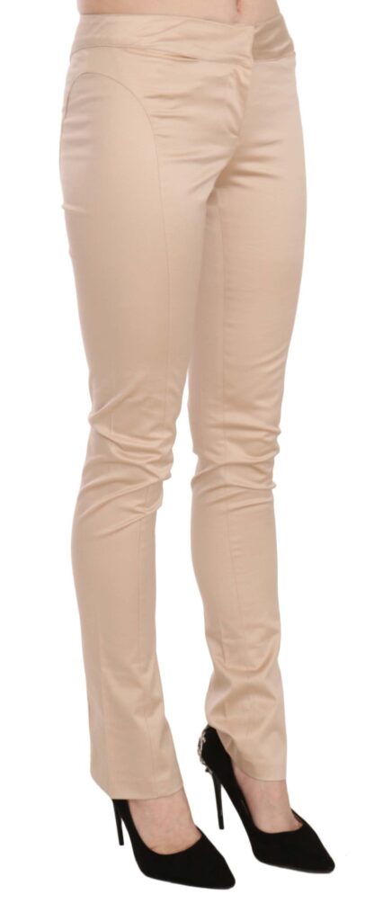 Just Cavalli - Elegant Cream Low Waist Skinny Trousers