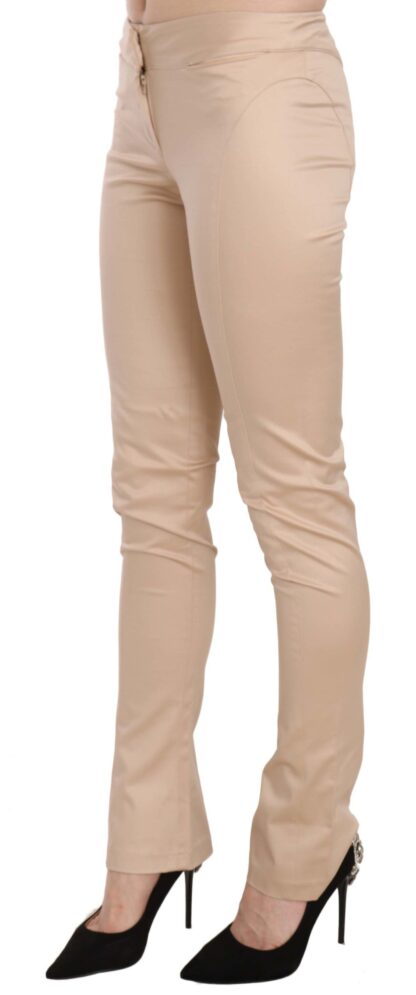 Just Cavalli - Elegant Cream Low Waist Skinny Trousers