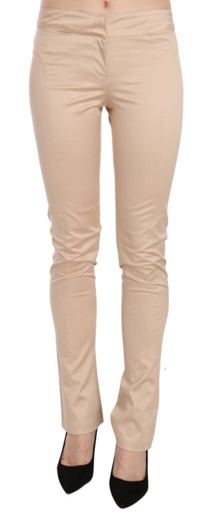 Just Cavalli - Elegant Cream Low Waist Skinny Trousers