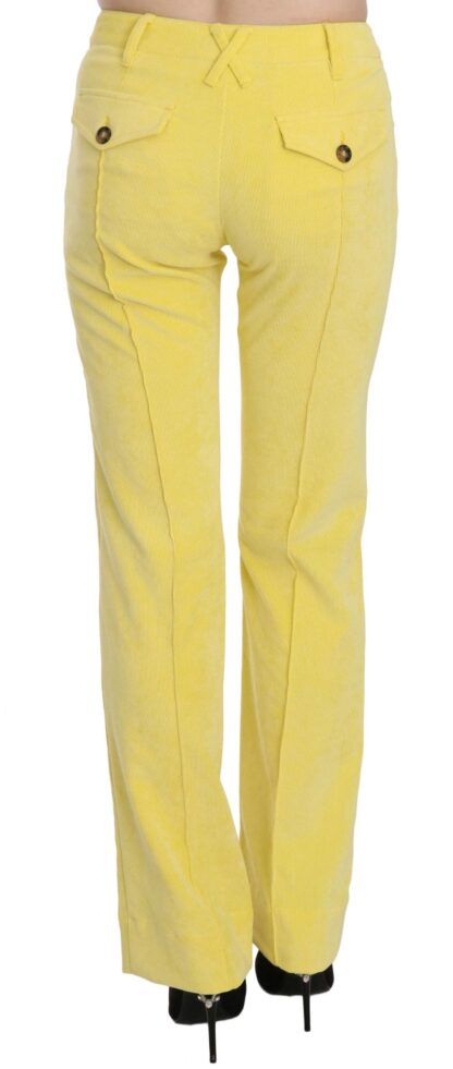 Just Cavalli - Chic Yellow Corduroy Mid Waist Pants