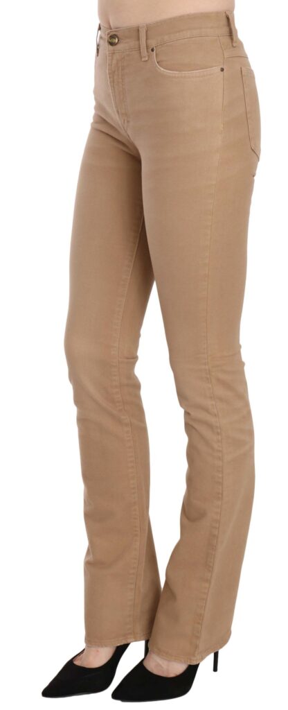 Just Cavalli - Chic Brown Mid Waist Skinny Trousers