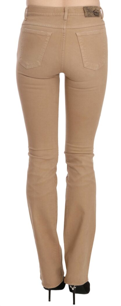 Just Cavalli - Chic Brown Mid Waist Skinny Trousers