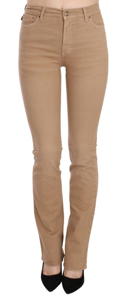 Just Cavalli - Chic Brown Mid Waist Skinny Trousers