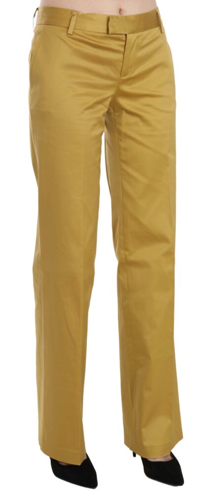 Just Cavalli - Mustard Mid Waist Tailored Cotton Pants