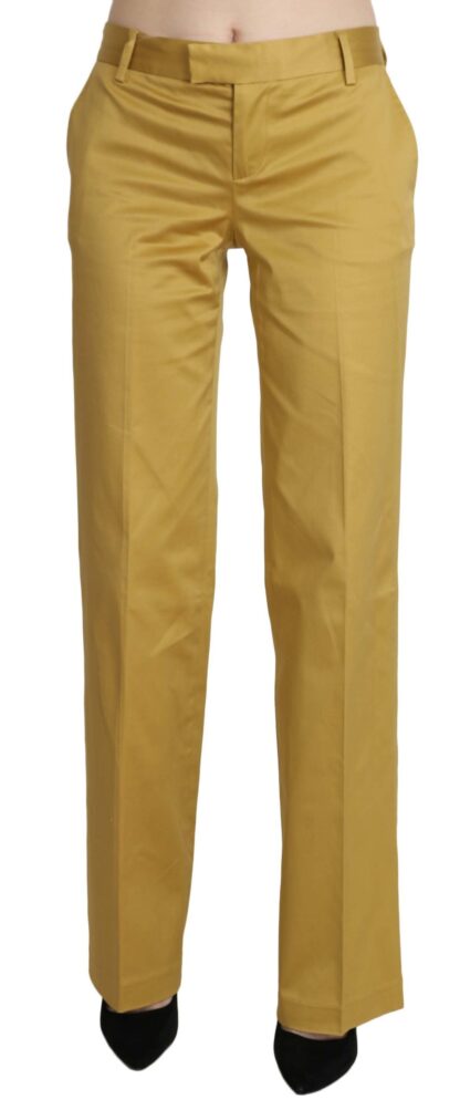 Just Cavalli - Mustard Mid Waist Tailored Cotton Pants