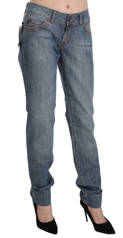 Just Cavalli - Chic Blue Washed Slim Fit Denim Jeans