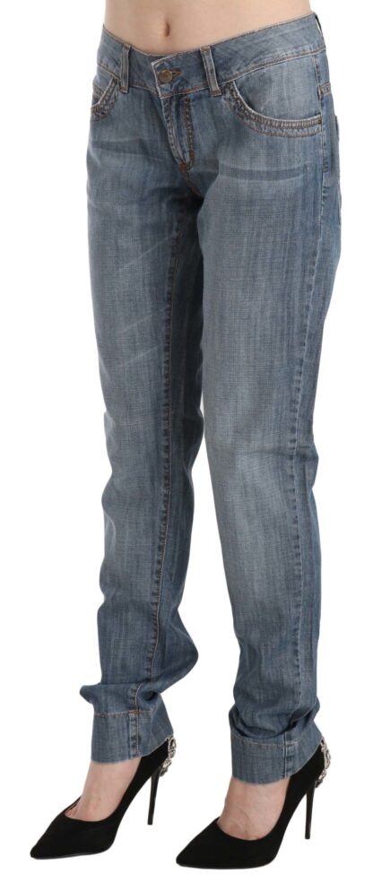 Just Cavalli - Chic Blue Washed Slim Fit Denim Jeans