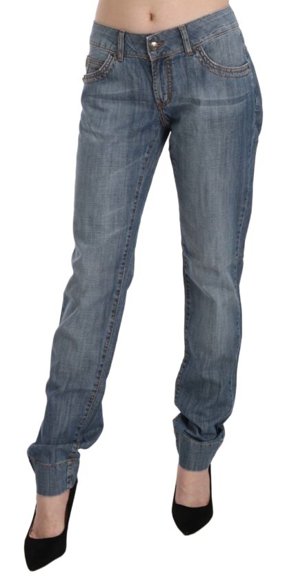 Just Cavalli - Chic Blue Washed Slim Fit Denim Jeans