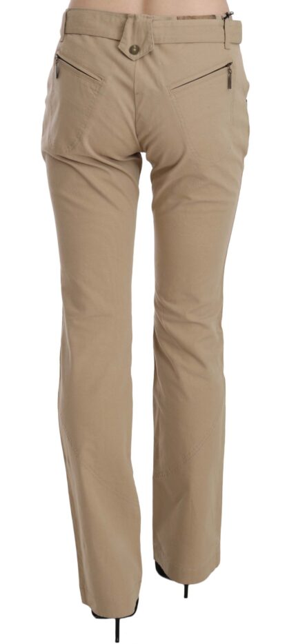 Just Cavalli - Beige Mid Waist Straight Leg Pants