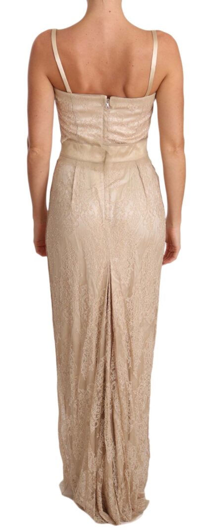 Dolce & Gabbana - Elegant Beige Sheath Floor-Length Dress