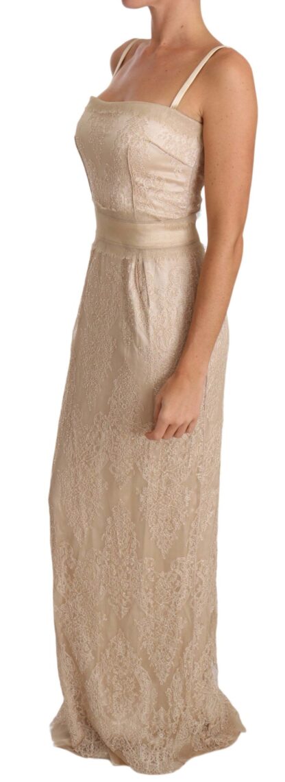 Dolce & Gabbana - Elegant Beige Sheath Floor-Length Dress