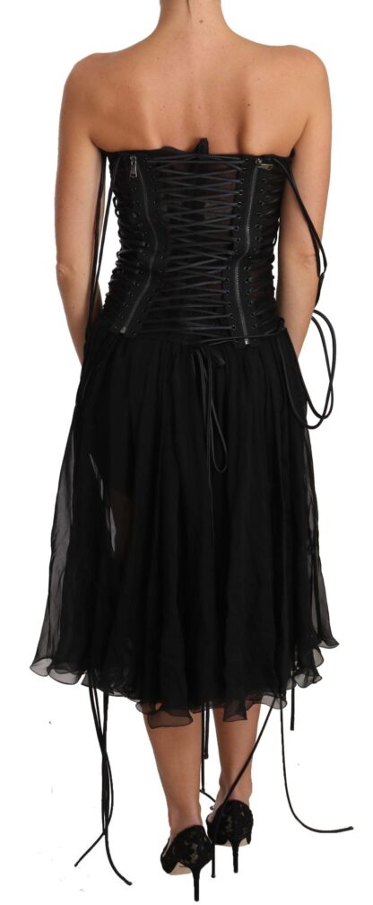 Dolce & Gabbana - Elegant Strapless A-line Midi Corset Dress