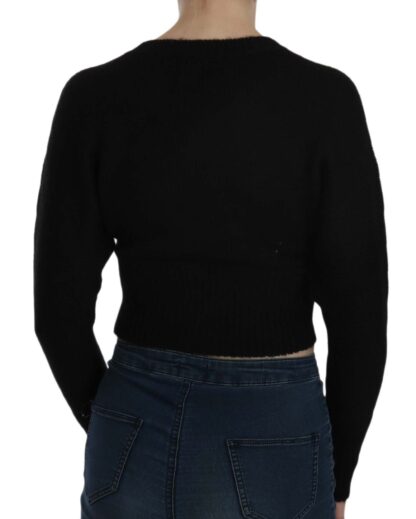 Dolce & Gabbana - Chic Black Cropped Cardigan with Button Details