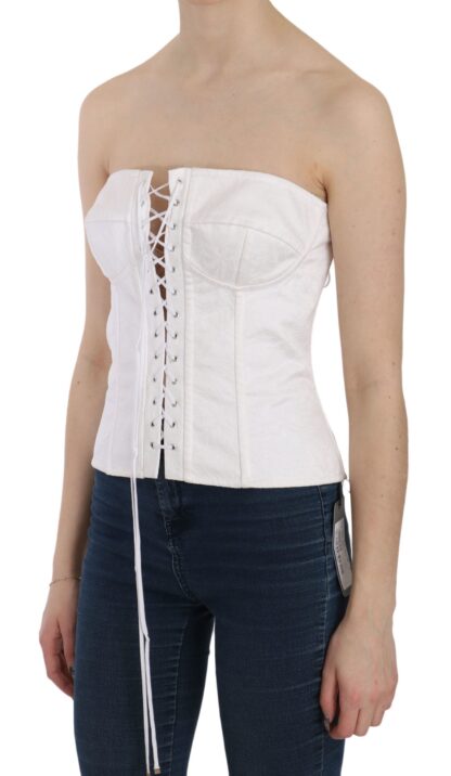 Dolce & Gabbana - Elegant White Strapless Corset Top